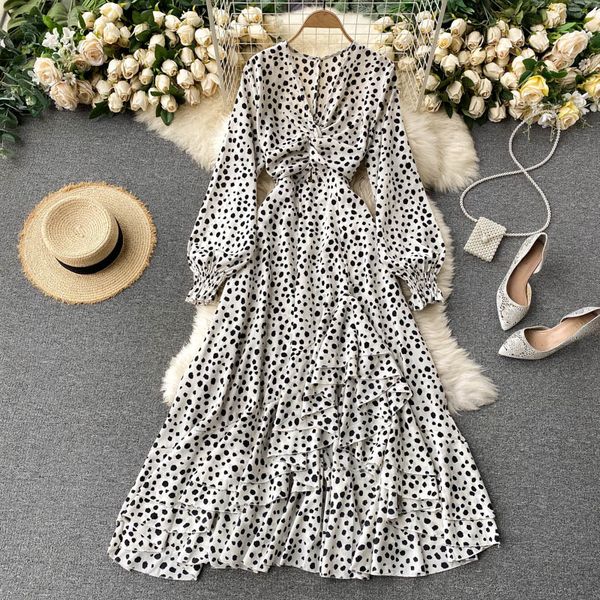 2021 new singiny fringe design frilly girl neck puff the line dressed autumn fashion streetwear dot long dress 5kvf, Black;gray
2021 new singiny fringe design frilly girl neck puff the line dressed autumn fashion streetwear dot long dress 5kvf, Black;gray