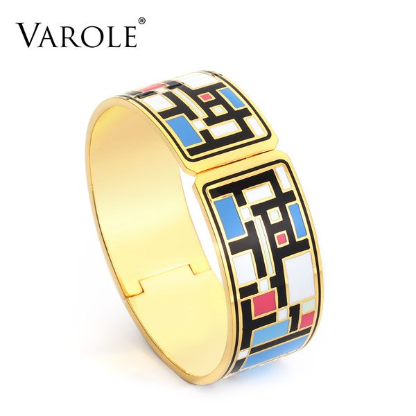 varole new fashion can open bangle for women gold geometric colorful enamel pattern cuff bangles wedding jewelry
varole new fashion can open bangle for women gold geometric colorful enamel pattern cuff bangles wedding jewelry