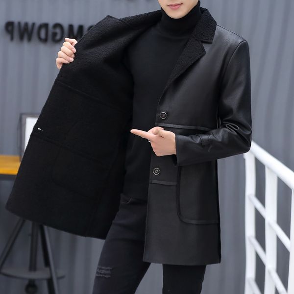 2020 mid-male form length of winter velo-lined clothing thickened man-skin leather jacket a2bq, Black
2020 mid-male form length of winter velo-lined clothing thickened man-skin leather jacket a2bq, Black