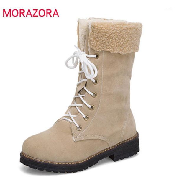 morazora 2020 winter snow boots women round toe flock lace up boots fashion platform shoes woman ankle female1, Black
morazora 2020 winter snow boots women round toe flock lace up boots fashion platform shoes woman ankle female1, Black
