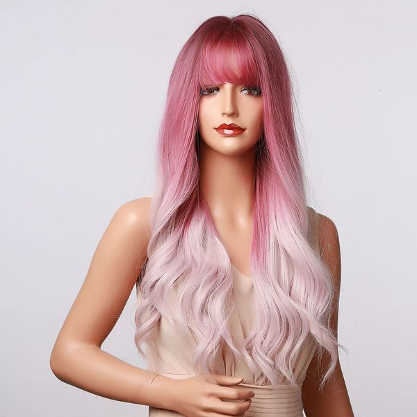 purple ombre synthetic wigs with bangs long natural wavy wigs for women daily hair wigs heat resistant fiber, Black
purple ombre synthetic wigs with bangs long natural wavy wigs for women daily hair wigs heat resistant fiber, Black