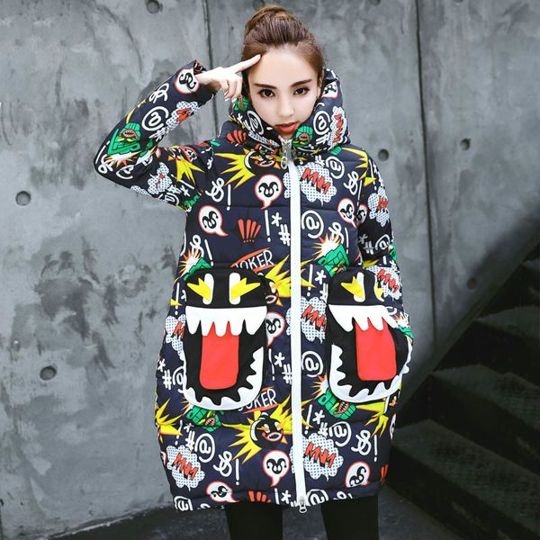 2021 newarrival women winter jacket stylish pringting hooded female coat long cotton padded warm thicken wuue, Black
2021 newarrival women winter jacket stylish pringting hooded female coat long cotton padded warm thicken wuue, Black
