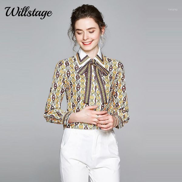 willstage long sleeve shirts women button blouse with bow lace up elegant pattern printed shirt 2020 autumn female1, White
willstage long sleeve shirts women button blouse with bow lace up elegant pattern printed shirt 2020 autumn female1, White