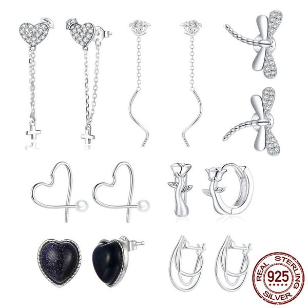stud bisaer elegant rose & love heart earrings 925 sterling silver geometric women female jewelry efe439, Golden;silver
stud bisaer elegant rose & love heart earrings 925 sterling silver geometric women female jewelry efe439, Golden;silver