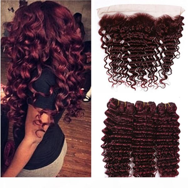 pure 99j burgundy deep wave malaysian human hair weaves 3bundles with frontal wine red deep wavy human hair lace frontal 13x4 with bundles, Black;brown
pure 99j burgundy deep wave malaysian human hair weaves 3bundles with frontal wine red deep wavy human hair lace frontal 13x4 with bundles, Black;brown