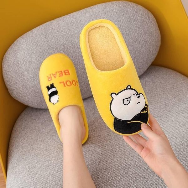women fur slippers winter warm shoes cartoon bear cute slip on men couples comfortable home indoor bedroom ladies zapatillas 201203, Black 
women fur slippers winter warm shoes cartoon bear cute slip on men couples comfortable home indoor bedroom ladies zapatillas 201203, Black