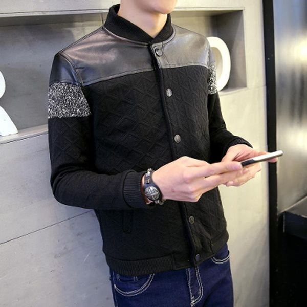 xingdeng new fashion short paragraph color matching collar jacket baseball uniform korean men's jacket male plus m-5xl, Black;brown
xingdeng new fashion short paragraph color matching collar jacket baseball uniform korean men's jacket male plus m-5xl, Black;brown