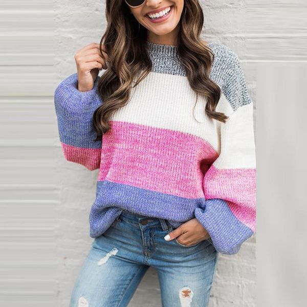 women's sweaters oversized sweater color block long sleeve pullover knitted women winter loose female jersey mujer, White;black
women's sweaters oversized sweater color block long sleeve pullover knitted women winter loose female jersey mujer, White;black