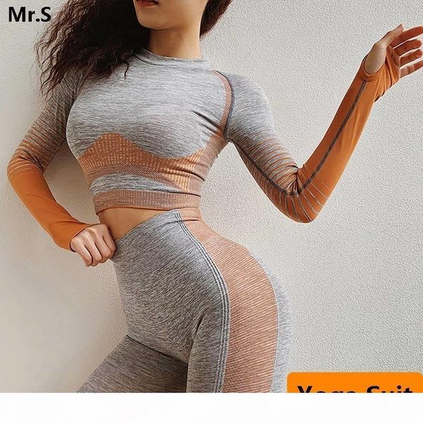 2 pcs seamless workout clothes for women long sleeve yoga set crop sport suit workout sportswear gym fitness outfit clothes cj1191112, Gray
2 pcs seamless workout clothes for women long sleeve yoga set crop sport suit workout sportswear gym fitness outfit clothes cj1191112, Gray
