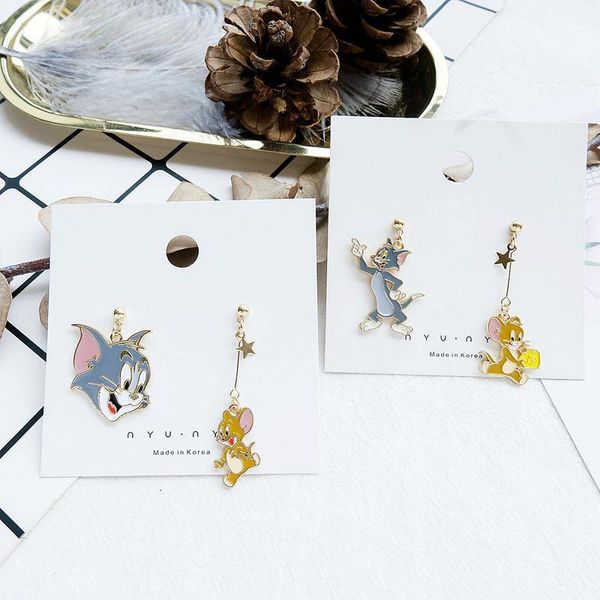new japanese korean creative cute fun cat and mouse asymmetry earrings fashion personality student girl's jewelry accessories1, Silver
new japanese korean creative cute fun cat and mouse asymmetry earrings fashion personality student girl's jewelry accessories1, Silver