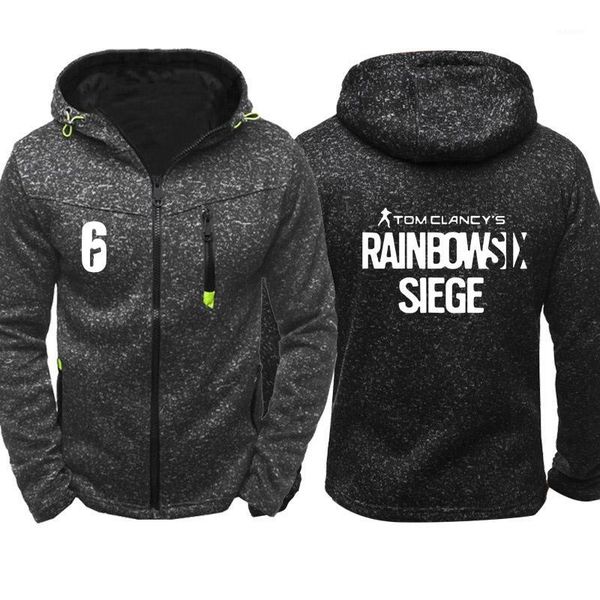 rainbow six siege sweatshirt hoodies men hoody spring autumn fleece wram zipper jacket hoodie hip hop harajuku male clothing1, Black