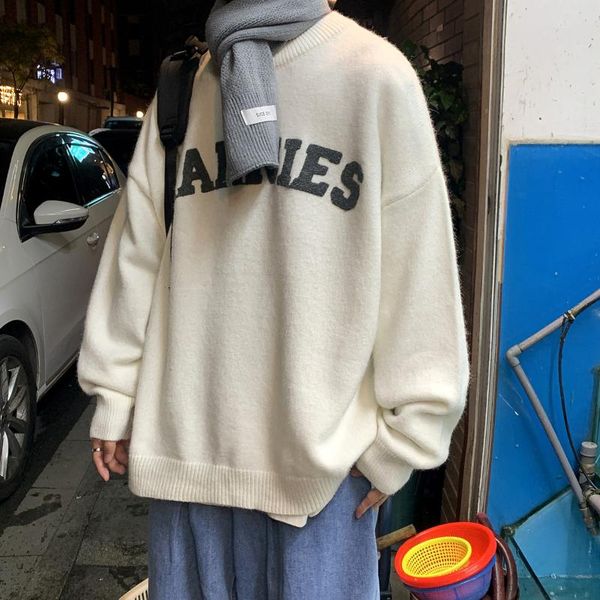 men's sweaters autumn and winter gangfeng sweater boys tide english letter embroidery thick couple korean loose, White;black
men's sweaters autumn and winter gangfeng sweater boys tide english letter embroidery thick couple korean loose, White;black