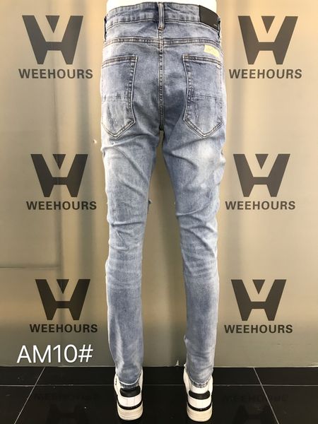 men's and women's casual hip-hop jeans currently designer luxury pants am10-09, Blue
men's and women's casual hip-hop jeans currently designer luxury pants am10-09, Blue