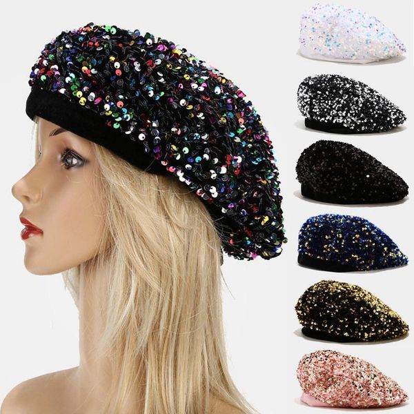 autumn and winter women sequins hat shiny costume jazz glitter dance beret round cap ladies fashion accessories painter hat, Blue;gray
autumn and winter women sequins hat shiny costume jazz glitter dance beret round cap ladies fashion accessories painter hat, Blue;gray