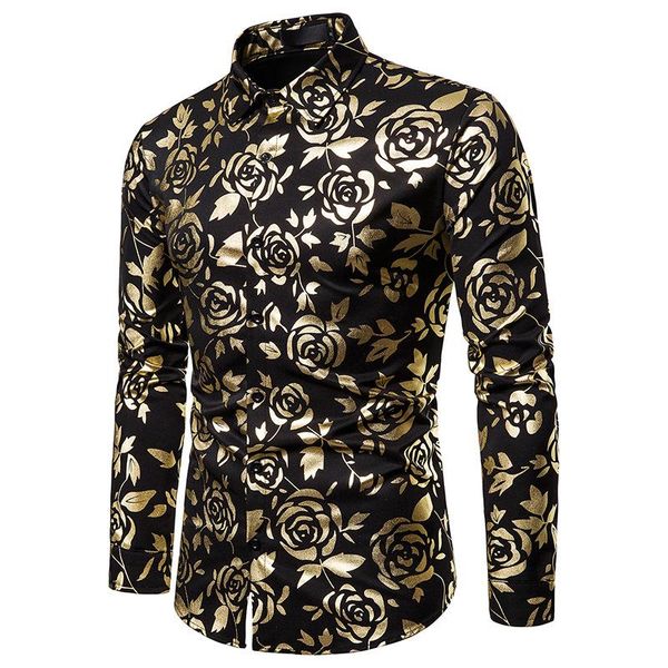 2020 men autumn bronzing flower golden rose printed long sleeve dress shirt wedding party slim stage performance singer shirts, White;black
2020 men autumn bronzing flower golden rose printed long sleeve dress shirt wedding party slim stage performance singer shirts, White;black