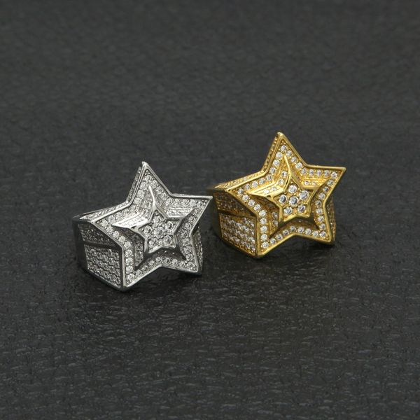 hip hop mens gold ring jewelry five-pointed star cubic zircon gold rings for men, Silver
hip hop mens gold ring jewelry five-pointed star cubic zircon gold rings for men, Silver