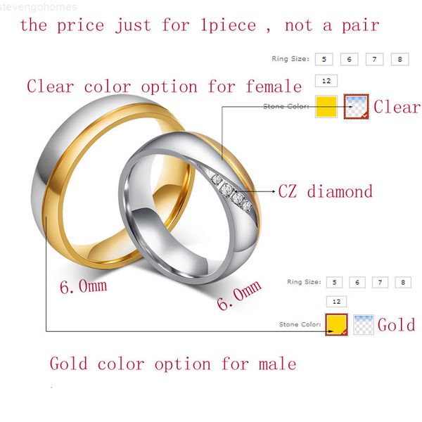 zirconia high men quality women couple rings for wedding ring 18k gold plated stainless steel jewerly, Silver
zirconia high men quality women couple rings for wedding ring 18k gold plated stainless steel jewerly, Silver
