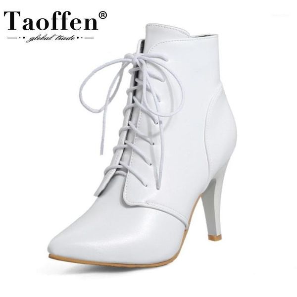taoffen size 32-43 women ankle boots lace up thin high heel shoes pointed toe winter warm boots fashion lady party footwear1, Black
taoffen size 32-43 women ankle boots lace up thin high heel shoes pointed toe winter warm boots fashion lady party footwear1, Black