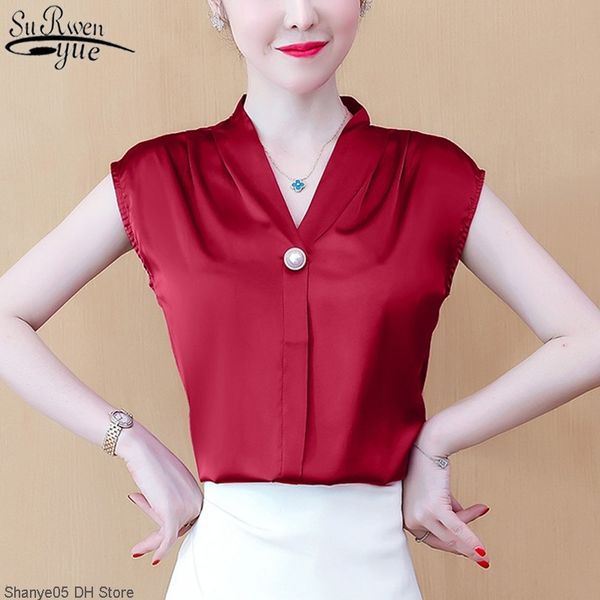 summer new korean silk shirt women short sleeve chiffon blouse solid colors satin loose v-neck sleeveless female 9790 y200828, White
summer new korean silk shirt women short sleeve chiffon blouse solid colors satin loose v-neck sleeveless female 9790 y200828, White