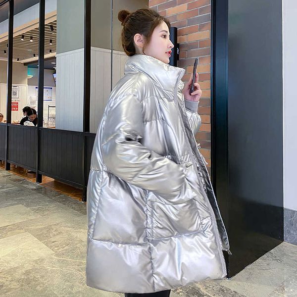 2020 winter women's long down jacket shiny oversized thick coat ladies stand collar big pockets solid loose casual female parkas, Black
2020 winter women's long down jacket shiny oversized thick coat ladies stand collar big pockets solid loose casual female parkas, Black