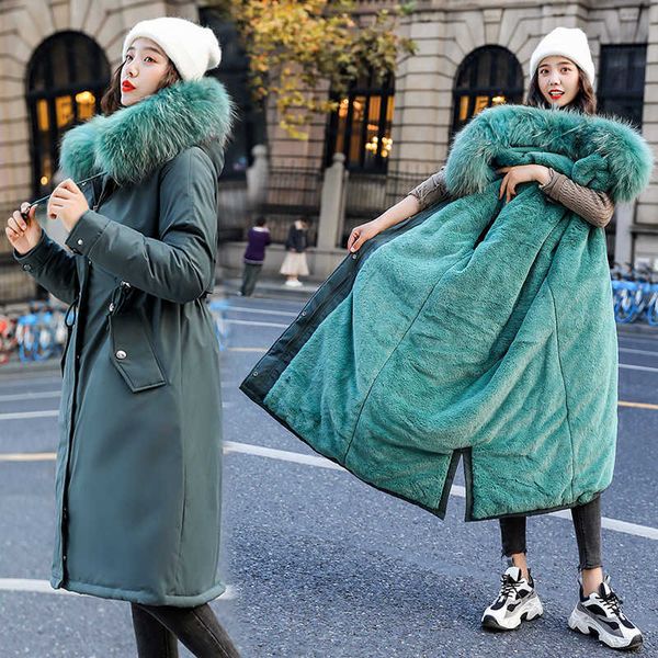 fashion long cotton liner hooded parka women slim with fur collar warm winter jacket coat 2021 new t201102, Black
fashion long cotton liner hooded parka women slim with fur collar warm winter jacket coat 2021 new t201102, Black