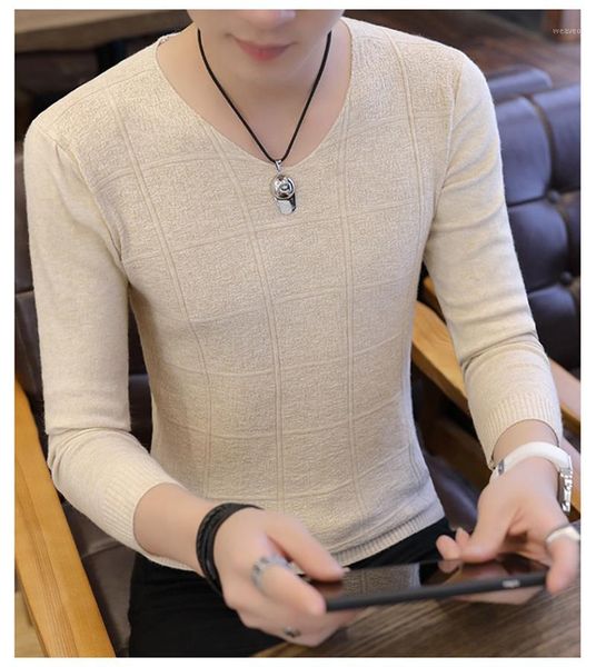 men sweater korean thin knit slim casual long sleeve v-neck solid color men's sweater1, White;black
men sweater korean thin knit slim casual long sleeve v-neck solid color men's sweater1, White;black