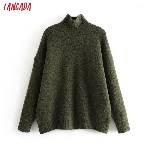 tangada korea chic women turtleneck solid sweater vintage ladies elegant oversized knitted jumper 3h2641, White;black
tangada korea chic women turtleneck solid sweater vintage ladies elegant oversized knitted jumper 3h2641, White;black