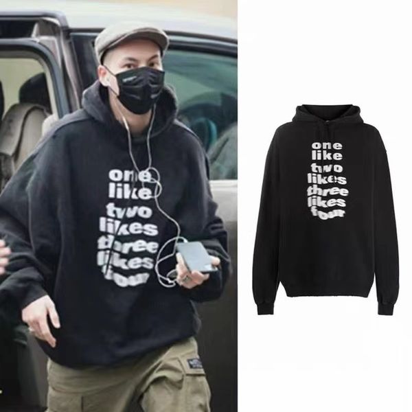 fashion designer style men women sweatshirts 20aw hollow out hooded sweater with one like, two likes... printed distressed oversize hoodie, Black
fashion designer style men women sweatshirts 20aw hollow out hooded sweater with one like, two likes... printed distressed oversize hoodie, Black