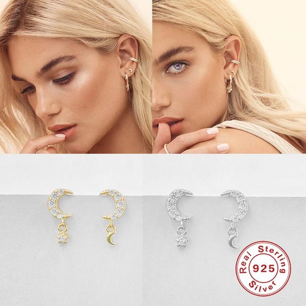 stud aide 925 silver jewelry luxury black zircon moon pattern cartilage earring for women lovers' earrings korean ear, Golden;silver
stud aide 925 silver jewelry luxury black zircon moon pattern cartilage earring for women lovers' earrings korean ear, Golden;silver