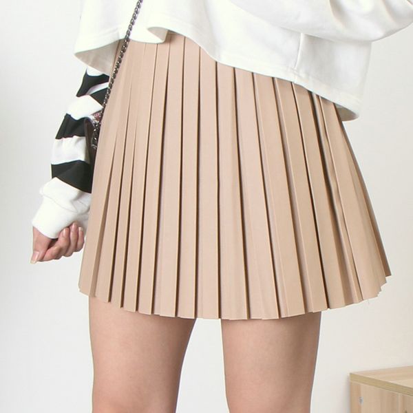 women fashionable pleated pu leather short skirt popular all-match a-line high waist pu skirts q1209, Black
women fashionable pleated pu leather short skirt popular all-match a-line high waist pu skirts q1209, Black
