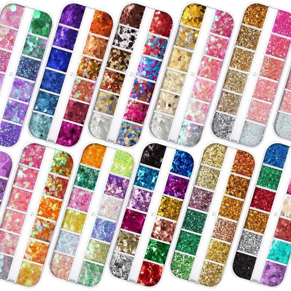 nail glitter holographics powder chrome for art decorations dipping shimmer bling colorful pigment 12 grids, Silver;gold
nail glitter holographics powder chrome for art decorations dipping shimmer bling colorful pigment 12 grids, Silver;gold