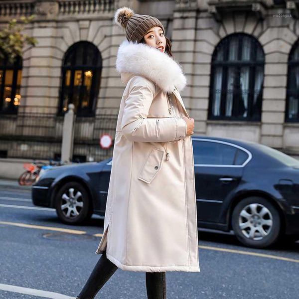 hooded long jacket women wool liner solid casual parkas female winter cotton padded thick with fur collar slim female cold coat1, Black
hooded long jacket women wool liner solid casual parkas female winter cotton padded thick with fur collar slim female cold coat1, Black