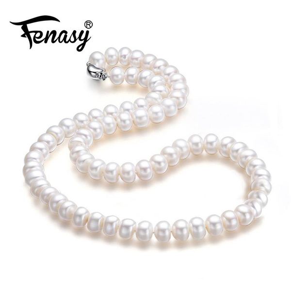 fenasy new natural freshwater pearl necklaces for women 8-9mm classic custom wedding engagement jewelry, Silver
fenasy new natural freshwater pearl necklaces for women 8-9mm classic custom wedding engagement jewelry, Silver