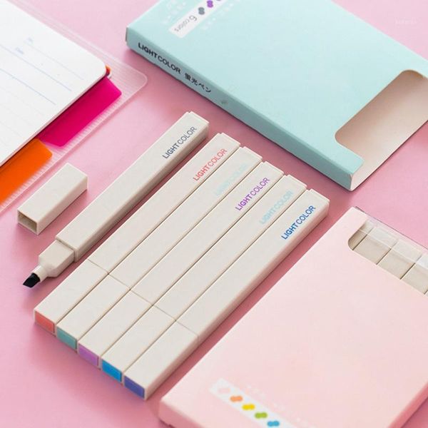 6pcs/set plastic soft oblique head color highlighter pen pastel color marker pen highlighter for handbooks doodles marking notes1, Black;red
6pcs/set plastic soft oblique head color highlighter pen pastel color marker pen highlighter for handbooks doodles marking notes1, Black;red