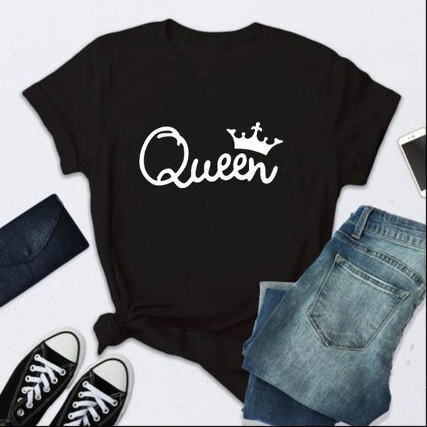 queen letter print t shirt women short sleeve o neck loose tshirt 2021 summer women tee shirt camisetas mujer, White 
queen letter print t shirt women short sleeve o neck loose tshirt 2021 summer women tee shirt camisetas mujer, White