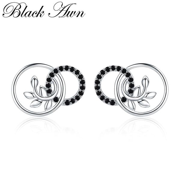 black awn new classic 925 sterling silver natural black spinel round wedding stud earrings for women fine jewelry i090, Golden;silver
black awn new classic 925 sterling silver natural black spinel round wedding stud earrings for women fine jewelry i090, Golden;silver