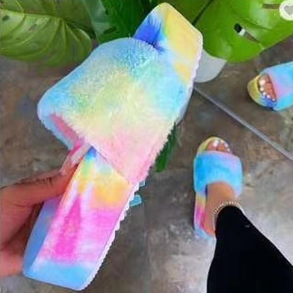 rainbow plush women fur slippers furry slides winter warm slide indoor casual platform shoes house slipper women outdoor slipper1, Black 
rainbow plush women fur slippers furry slides winter warm slide indoor casual platform shoes house slipper women outdoor slipper1, Black
