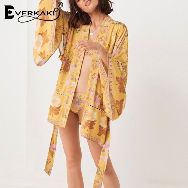 everkaki gypsy print short kimono coat women boho sashes tied beach long sleeve kimono coats bohemian female 2020 autumn new1, Black;brown 
everkaki gypsy print short kimono coat women boho sashes tied beach long sleeve kimono coats bohemian female 2020 autumn new1, Black;brown
