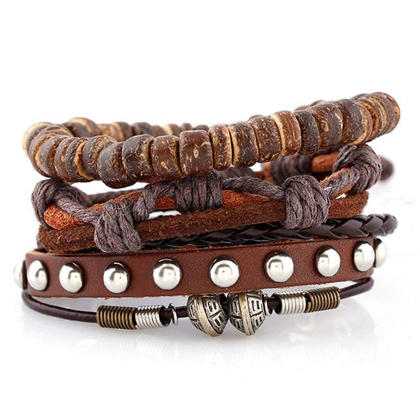beaded, strands bohemia style natural coconut shell beads bracelets handmade rivets leather bangles 3pcs/set jewelry diy strand unisex, Black
beaded, strands bohemia style natural coconut shell beads bracelets handmade rivets leather bangles 3pcs/set jewelry diy strand unisex, Black