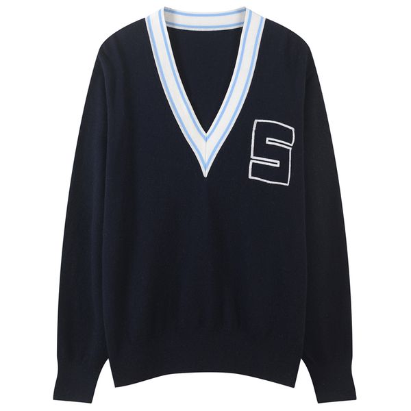 2020 striped knitted women pullovers sweater v-neck autumn winter female embroidery letter long sleeve atch ladies jumper lj201113, White;black
2020 striped knitted women pullovers sweater v-neck autumn winter female embroidery letter long sleeve atch ladies jumper lj201113, White;black