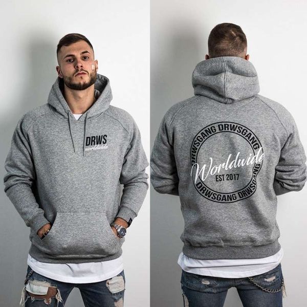 autumn and winter men's muscle brother sport long sleeve pullover loose fitness casual hooded sweater for men, Gray
autumn and winter men's muscle brother sport long sleeve pullover loose fitness casual hooded sweater for men, Gray