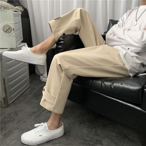 2020 summer new youth popular korean version of solid color loose personality trousers fashion casual straight cropped pants1, White;black
2020 summer new youth popular korean version of solid color loose personality trousers fashion casual straight cropped pants1, White;black