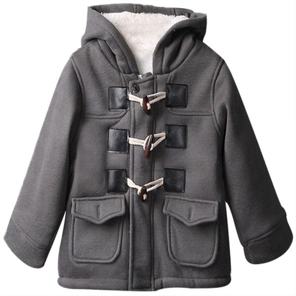 winter boys thick warm two-color horn button hooded fleece jacket height90cm, Black;white
winter boys thick warm two-color horn button hooded fleece jacket height90cm, Black;white