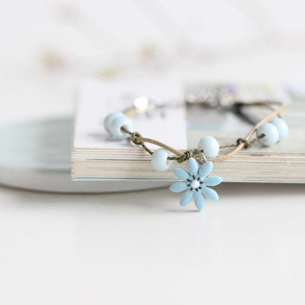 fashion style polished handmade ceramic bracelet beads and flowers pendant double layer rope string small jewelry for girl mujer, Golden;silver
fashion style polished handmade ceramic bracelet beads and flowers pendant double layer rope string small jewelry for girl mujer, Golden;silver