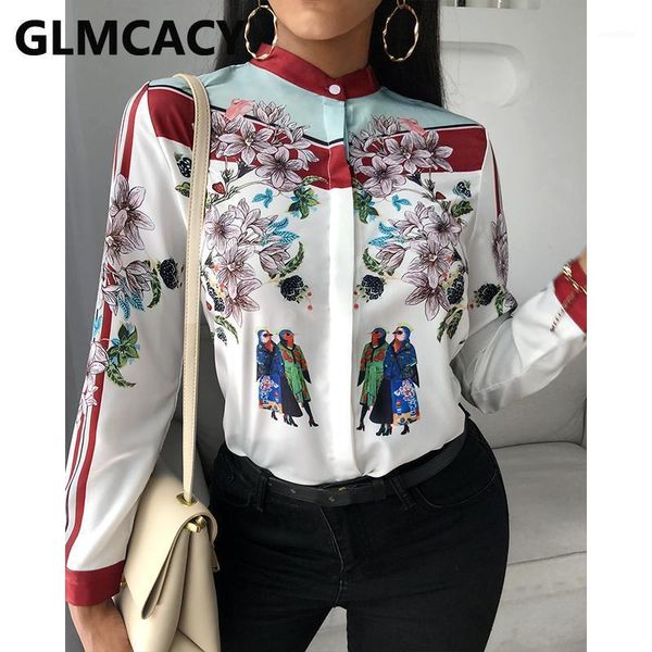 women floral print colrblock long sleeve shirt chic blouse1, White
women floral print colrblock long sleeve shirt chic blouse1, White