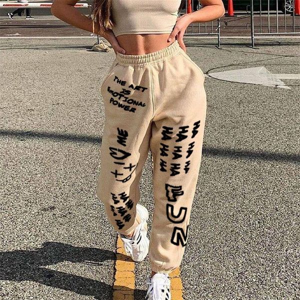 vavcy 2020 autumn letters print straight sporty running pants, Black;white