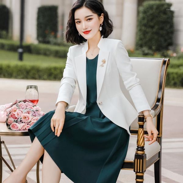 blazer dress suit woman 2020 spring white jacket green knee length dress women 2 piece set femme work clothes1, White;black
blazer dress suit woman 2020 spring white jacket green knee length dress women 2 piece set femme work clothes1, White;black