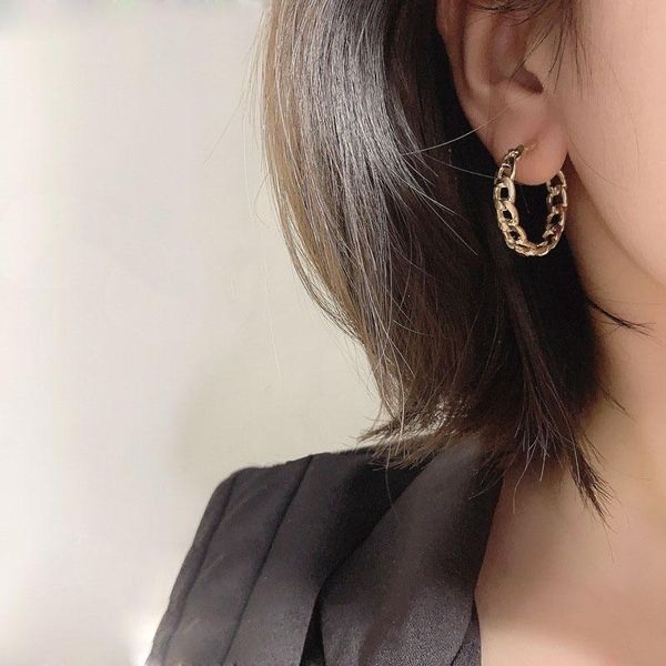 stud 925 simple trend metal chain earrings high-end design c-shaped hoop earring women girl jewelry, Golden;silver
stud 925 simple trend metal chain earrings high-end design c-shaped hoop earring women girl jewelry, Golden;silver