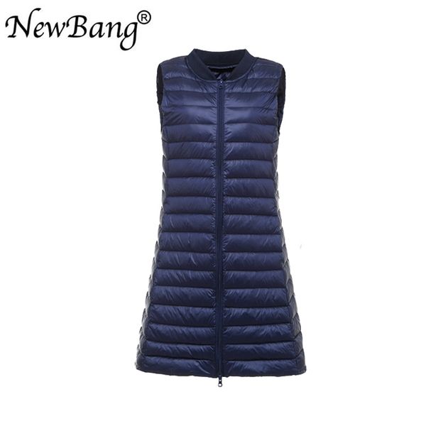 newbang baseball collar women's long vest ultra light down vests female down coat slim sleeveless plus xxxl 201029, Black;white
newbang baseball collar women's long vest ultra light down vests female down coat slim sleeveless plus xxxl 201029, Black;white