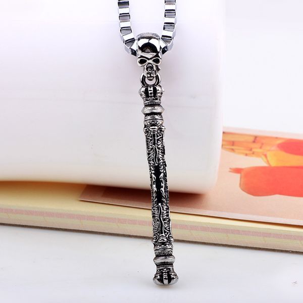 new fashion pendant medieval crown wand necklace ornament men's selling necklace ornament, Silver
new fashion pendant medieval crown wand necklace ornament men's selling necklace ornament, Silver